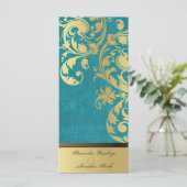 Programme de mariage - Turquoise & Gold Shimmer Fl (Debout devant)