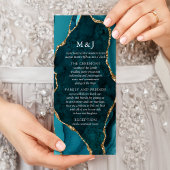 Programme de mariage turquoise, marbre et or d'âge