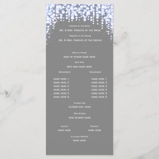 Programme de mariage Twinkle Lights (Dos)