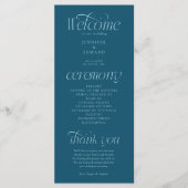 Programme de mariage typographie moderne sarcelle (Devant)