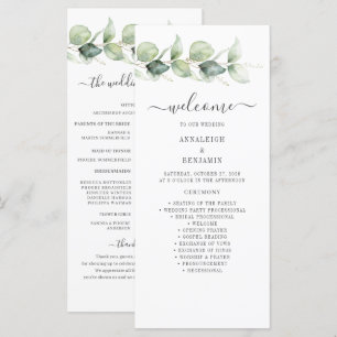 Programme de mariage végétal Eucalyptus