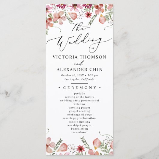 Programme de mariage végétal pourpre (Devant)