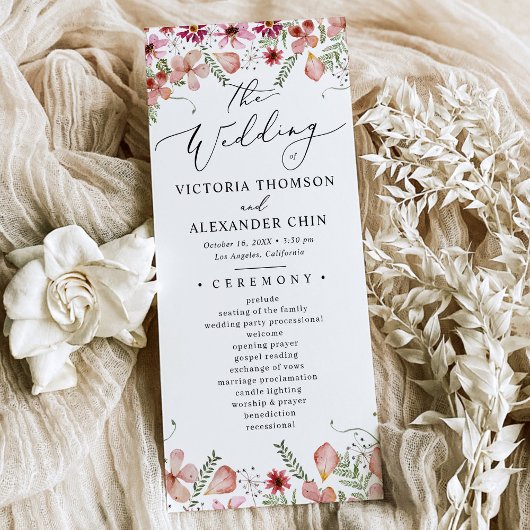 Programme de mariage végétal pourpre