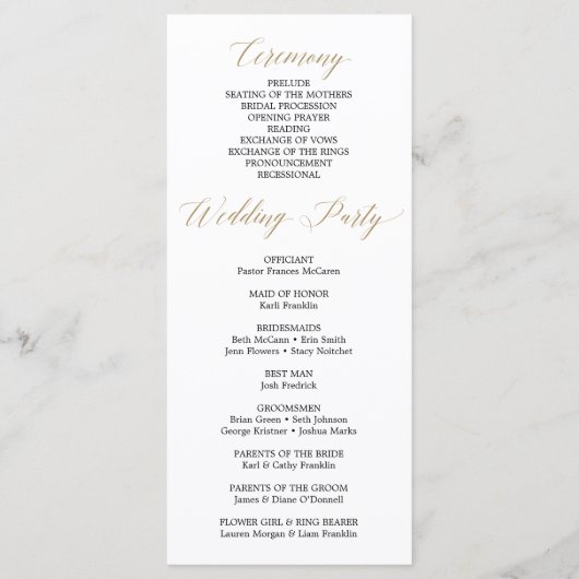 Programme de mariage végétal - Programme de cérémo (Dos)