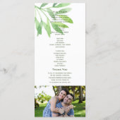 Programme de mariage verdoyant (Dos)