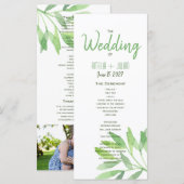 Programme de mariage verdoyant (Devant / Derrière)