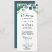 Programme de mariage verdoyant et eucalyptus (Devant / Derrière)