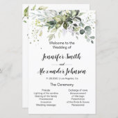 Programme de mariage verdure (Devant / Derrière)