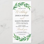 Programme de mariage verdure - Programme de cérémo (Devant)