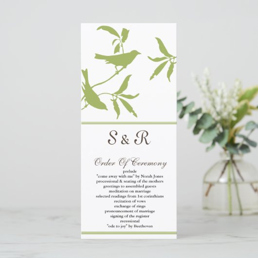 programme de mariage vert (Debout devant)