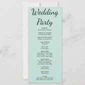 Programme de mariage vert aux feuilles de plantes (Dos)