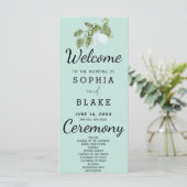 Programme de mariage vert aux feuilles de plantes (Debout devant)