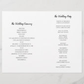 Programme de mariage vert. Cérémonie d'été (Dos)