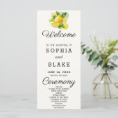 Programme de mariage vert citron pays blanc crème (Debout devant)