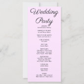 Programme de mariage vert citron pays violet (Dos)