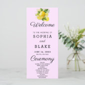 Programme de mariage vert citron pays violet (Debout devant)