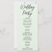 Programme de mariage vert clair avec fleurs blanch (Dos)