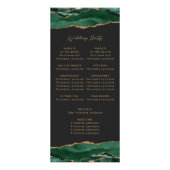 Programme de mariage vert émeraude Agate Budget (Dos)