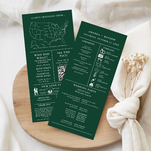 Programme de mariage Vert Émeraude Infographie