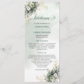 Programme de mariage vert et or Golden Garden (Devant)