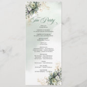Programme de mariage vert et or Golden Garden (Dos)