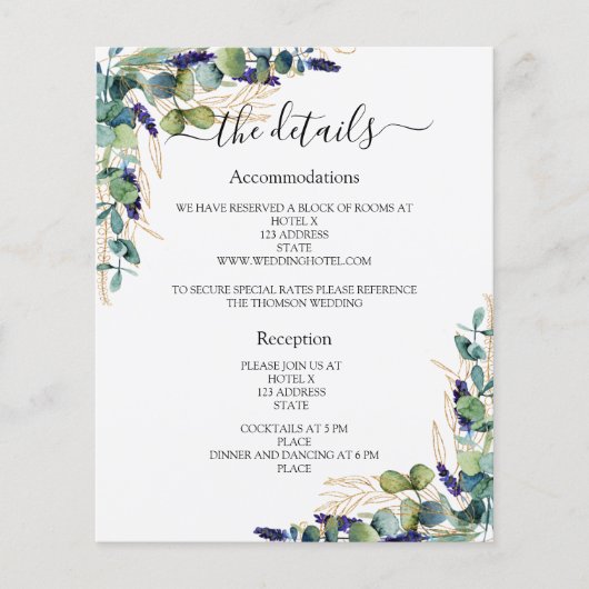 Programme de mariage vert eucalyptus détails QR (Devant)