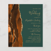 Programme de mariage vert foncé Budget Rust Agate (Devant)
