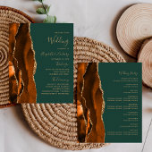 Programme de mariage vert foncé Budget Rust Agate