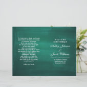 Programme de mariage vert foncé. Émeraude élégante (Debout devant)