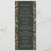 Programme de mariage vert foncé et chic de vacance (Dos)