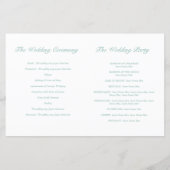 Programme de mariage vert menthe Inséparables (Dos)