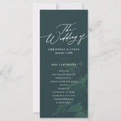 Programme de mariage vert minimal et chic à petit (Devant)