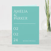 Programme de mariage vert minimaliste (Devant)