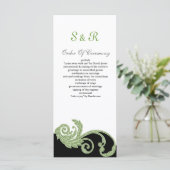 programme de mariage vert, noir et blanc (Debout devant)