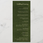 Programme de mariage vert olive, cérémonie de mari (Dos)