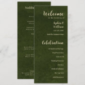Programme de mariage vert olive, cérémonie de mari (Devant / Derrière)
