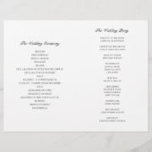 Programme de mariage vert plié. Botanique aquarell (Dos)