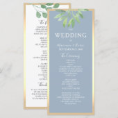 Programme de mariage vert poussiéreux bleu (Devant / Derrière)