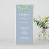 Programme de mariage vert poussiéreux bleu (Debout devant)