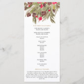 Programme de mariage vert rouge pour pin d'hiver (Dos)