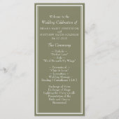 Programme de mariage vert Sage moderne (Devant)