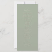 Programme de mariage vert sauge (Dos)