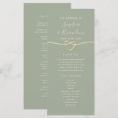 Programme de mariage vert sauge (Devant / Derrière)