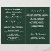 programme de mariage vert Silver Snowflakes plié (Dos)