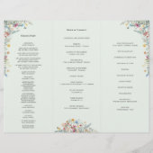 Programme de mariage vert simple Monnaie Fleur sau (Dos)