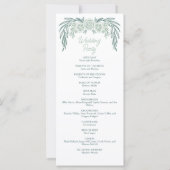 Programme de mariage vert végétal botanique (Dos)