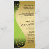 Programme de mariage - Verte Classique & Or Floral (Dos)