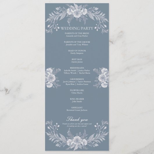 Programme de mariage victorien classique avec Flor (Dos)