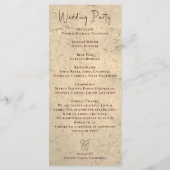 Programme de mariage vigneron élégant et rustique  (Dos)