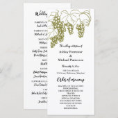 Programme de mariage vignoble élégant Grapevine It (Devant / Derrière)